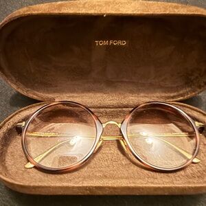 Tom Ford Round Eyewear with Gold Detail